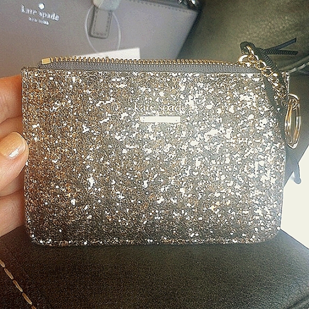 Kate Spade,ALL THAT GLITTERS, Greta Court, gorgeous, NWT w/coin purse/cardholder - Picture 8 of 11